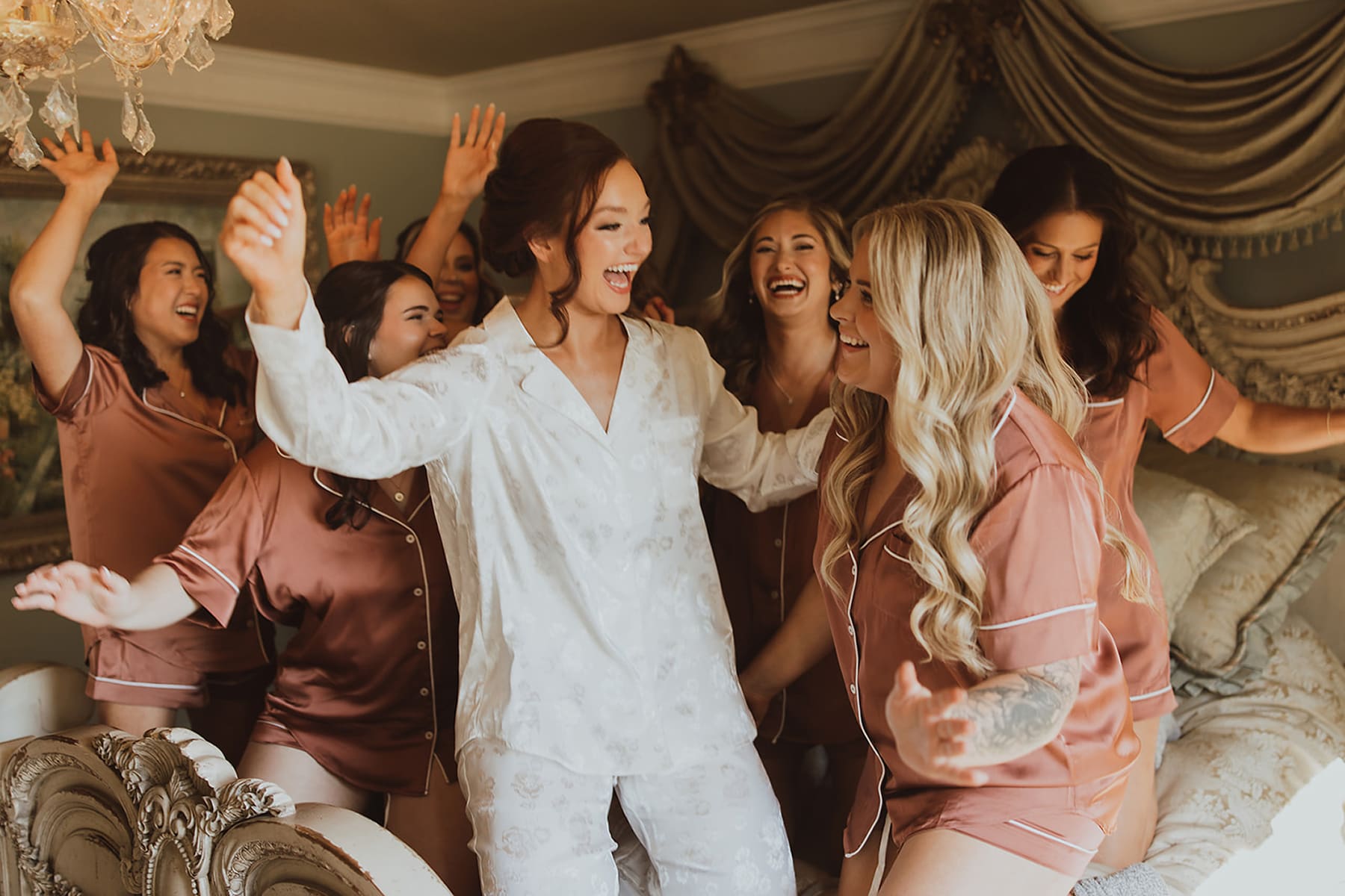 Bridal party after hair and makeup